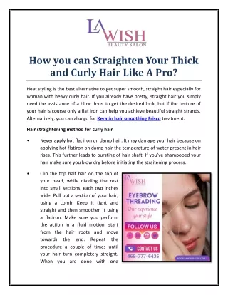 You can Straighten Your Thick and Curly Hair Like A Pro