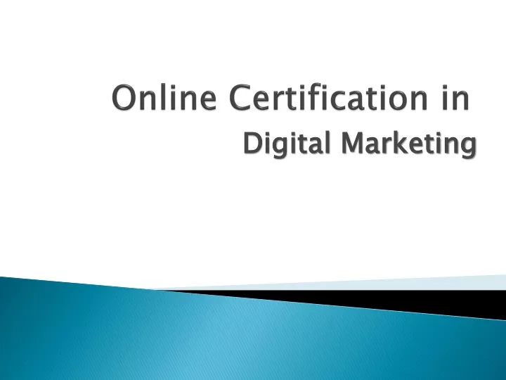 online certification in