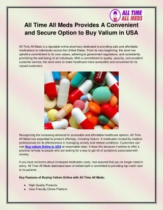 Buy valium in USA