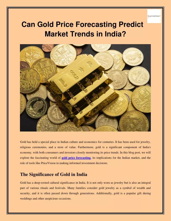 can gold price forecasting predict market trends