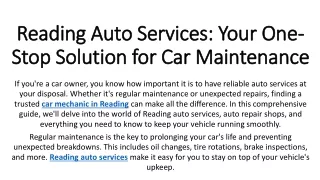 reading auto services your one stop solution for car maintenance