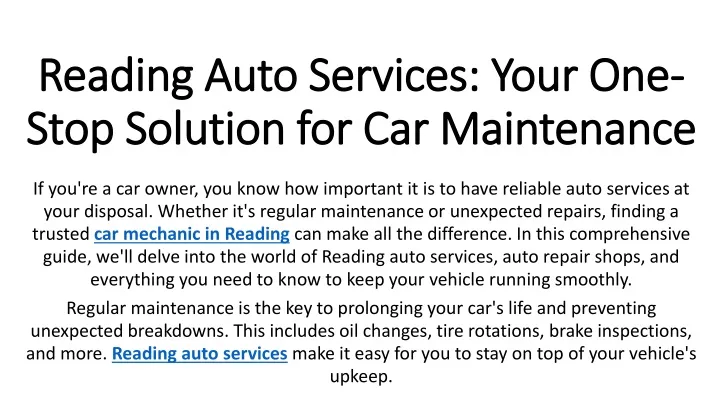 reading auto services your one stop solution for car maintenance
