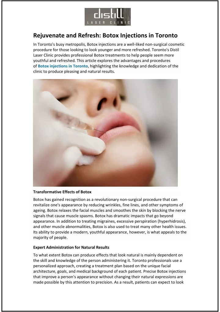 rejuvenate and refresh botox injections in toronto
