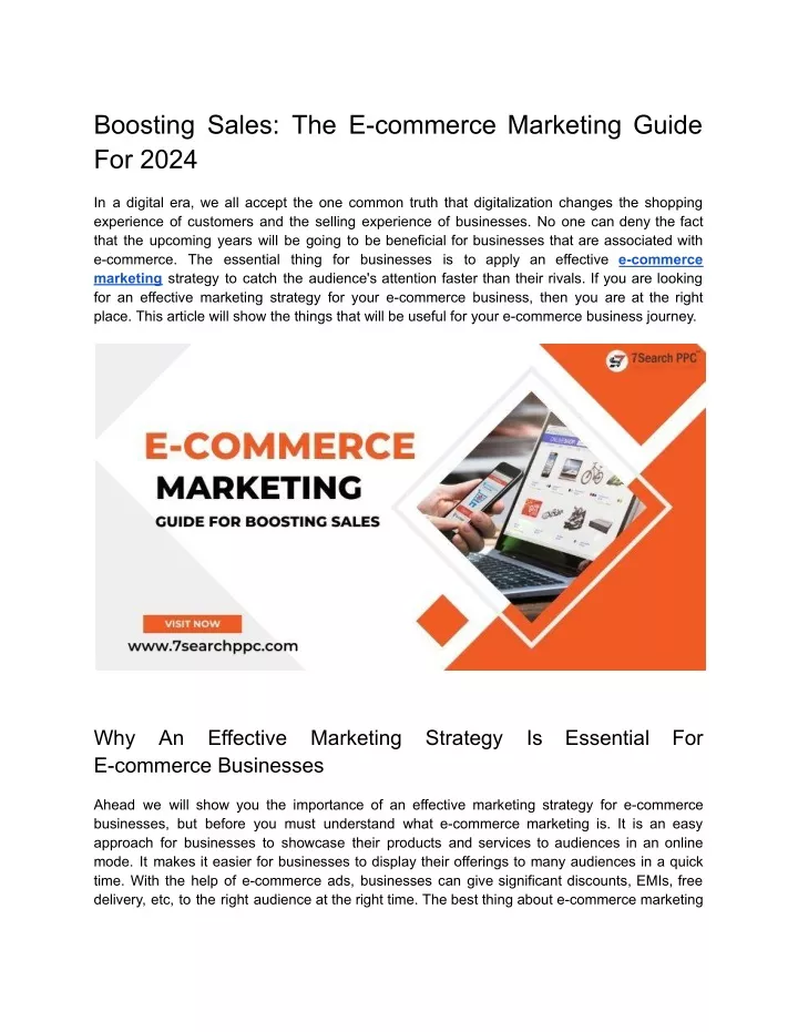 boosting sales the e commerce marketing guide