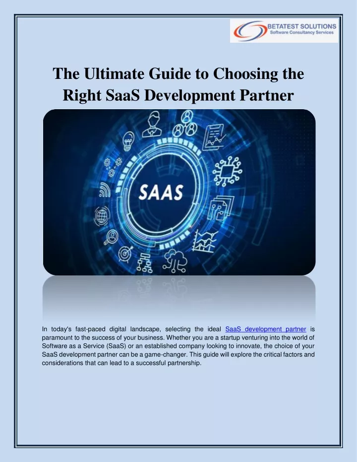 the ultimate guide to choosing the right saas