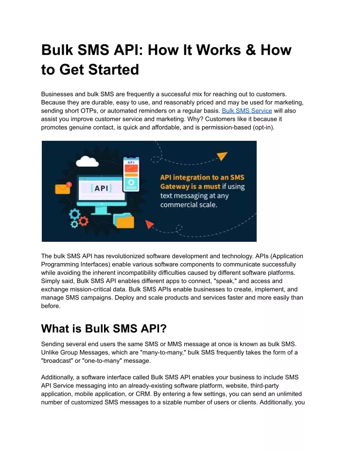 bulk sms api how it works how to get started