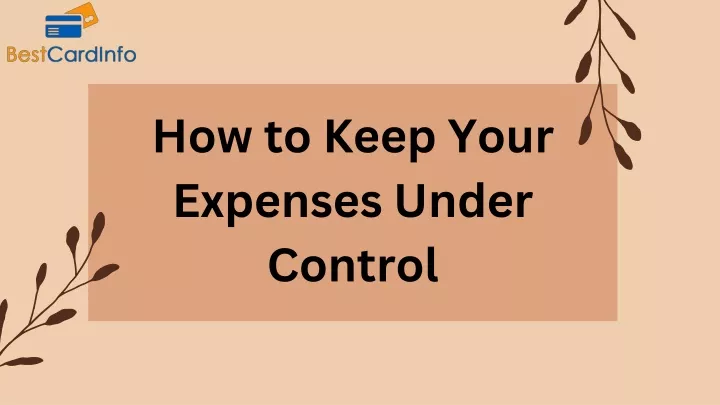 how to keep your expenses under control