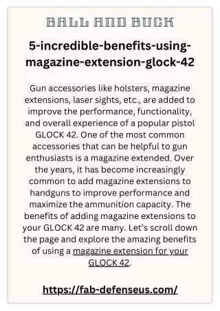 Enhance Your GLOCK 42 with a Magazine Extension