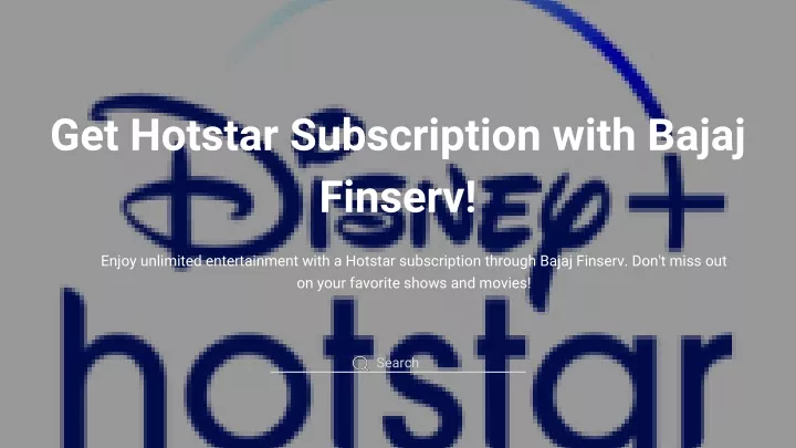 get hotstar subscription with bajaj finserv