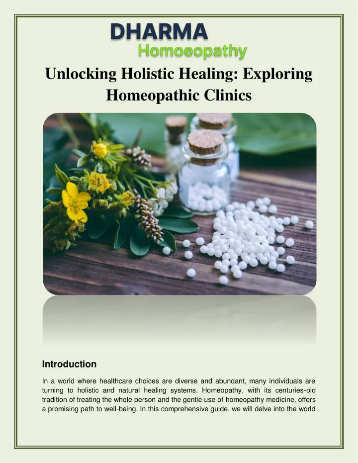 unlocking holistic healing exploring homeopathic