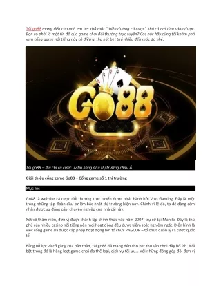 Tai Go88 Download - Link Go88 Game Khong Bi Chan