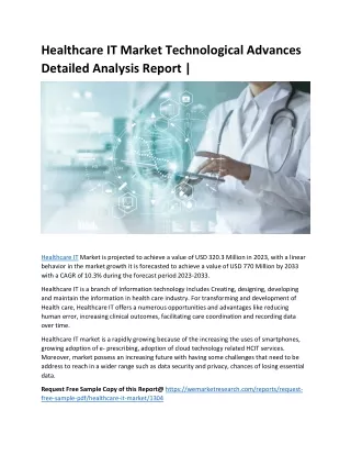 healthcare it market technological advances