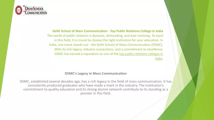 delhi school of mass communication top public