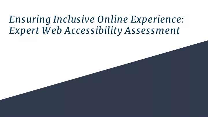 ensuring inclusive online experience expert web accessibility assessment