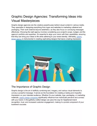 Graphic Design Agencies_ Transforming Ideas into Visual Masterpieces