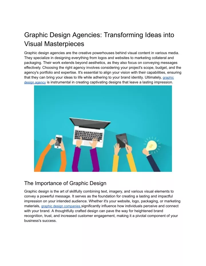 graphic design agencies transforming ideas into