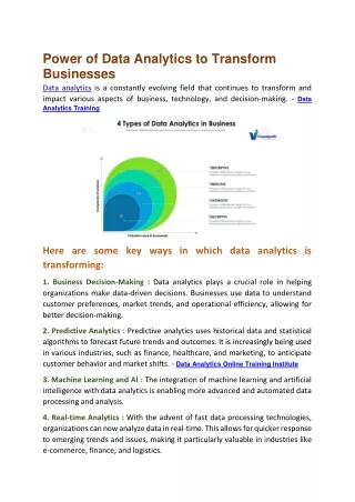 power of data analytics to transform businesses