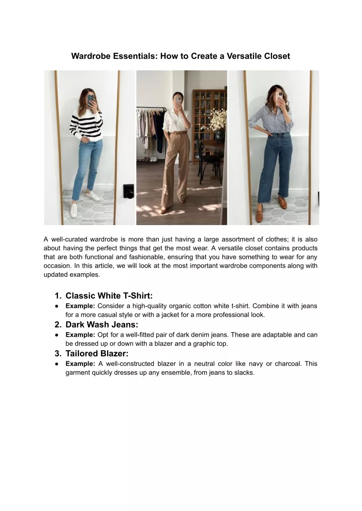 wardrobe essentials how to create a versatile