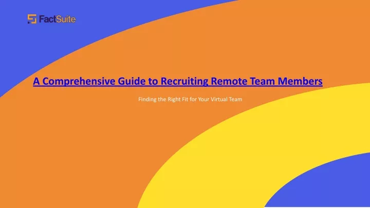 a comprehensive guide to recruiting remote team