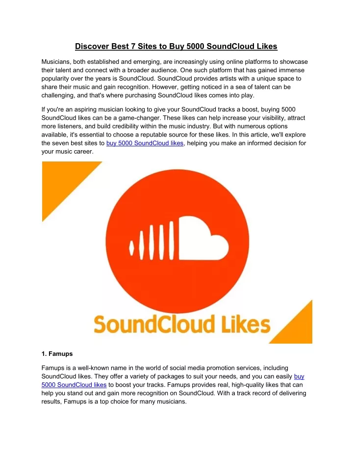 discover best 7 sites to buy 5000 soundcloud likes