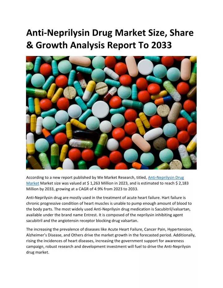 anti neprilysin drug market size share growth