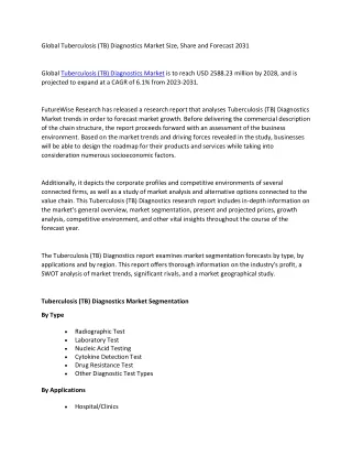 global tuberculosis tb diagnostics market size