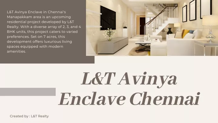 l t avinya enclave in chennai s manapakkam area