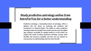 study predictive astrology online from
