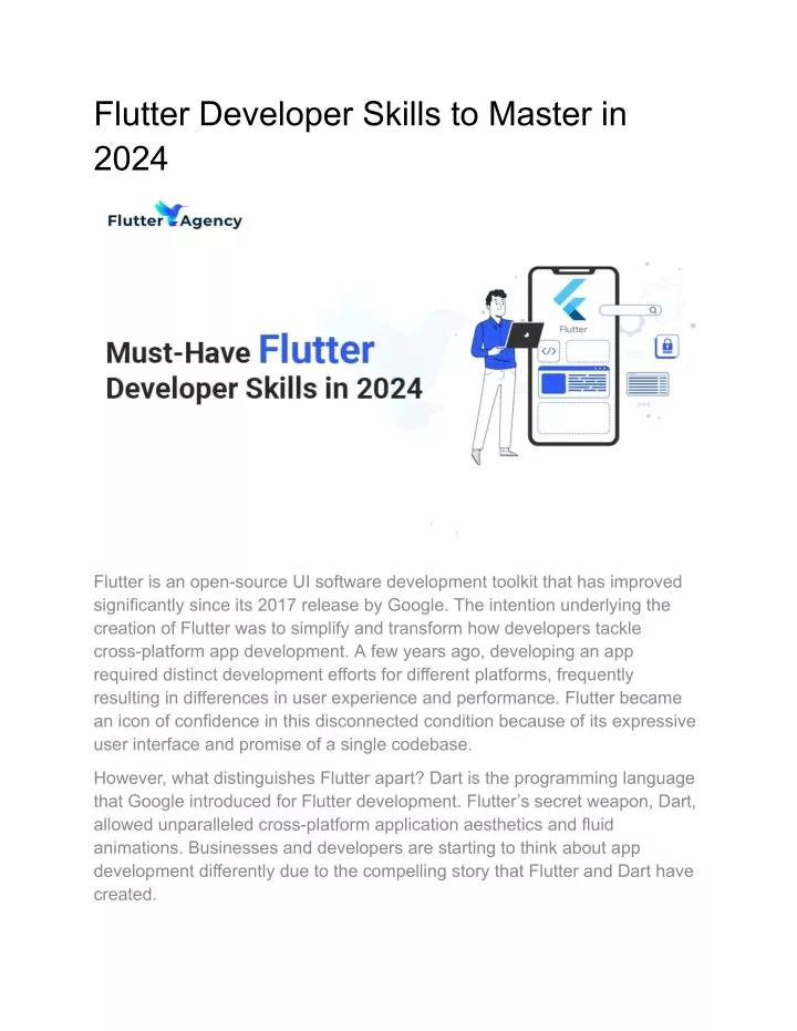 flutter developer skills to master in 2024