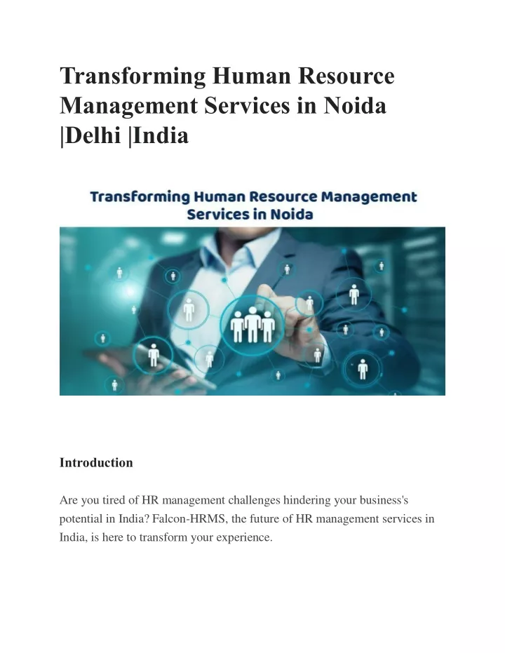 transforming human resource management services