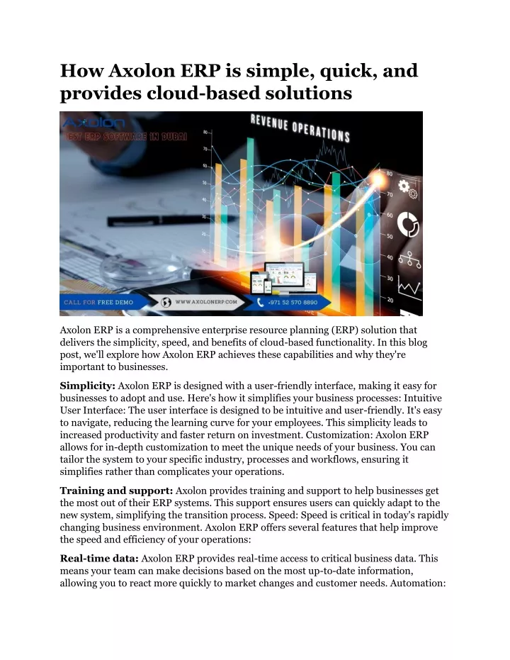 how axolon erp is simple quick and provides cloud