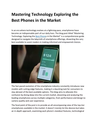 Mastering Technology Exploring the Best Phones in the Market