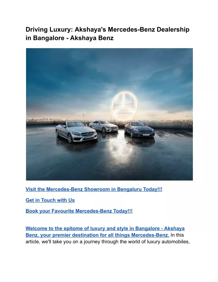 driving luxury akshaya s mercedes benz dealership