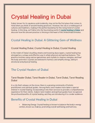 Crystal Healing in Dubai