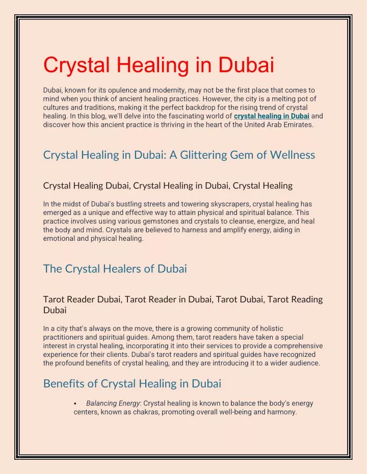 crystal healing in dubai