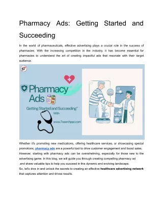 Pharmacy Ads_ Getting Started and Succeeding