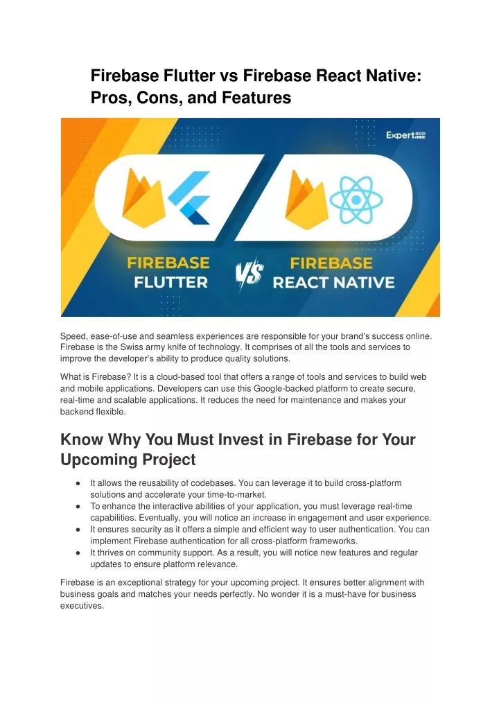 firebase flutter vs firebase react native pros