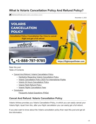 What Is Volaris Cancellation Policy And Refund Policy