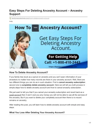 familytreemakerhelp.com-Easy Steps For Deleting Ancestry Account  Ancestry Support