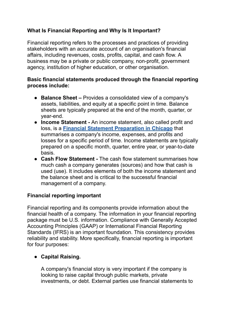 what is financial reporting