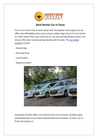 Best Rental Car in Pune