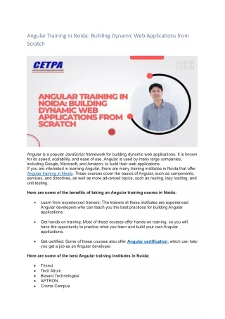 angular training in noida building dynamic