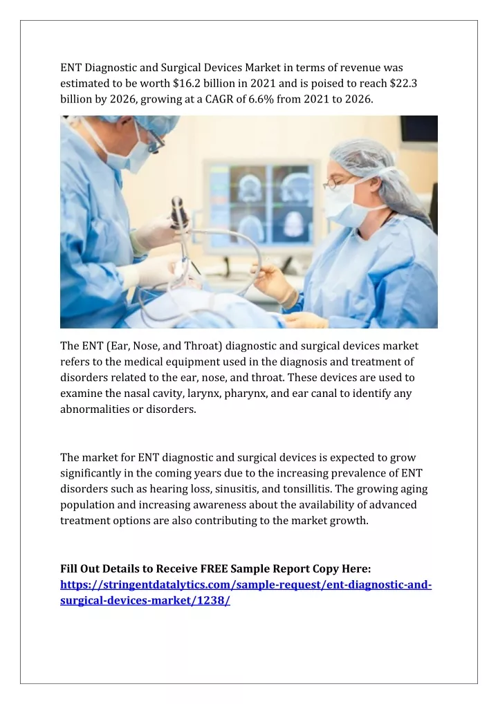 ent diagnostic and surgical devices market