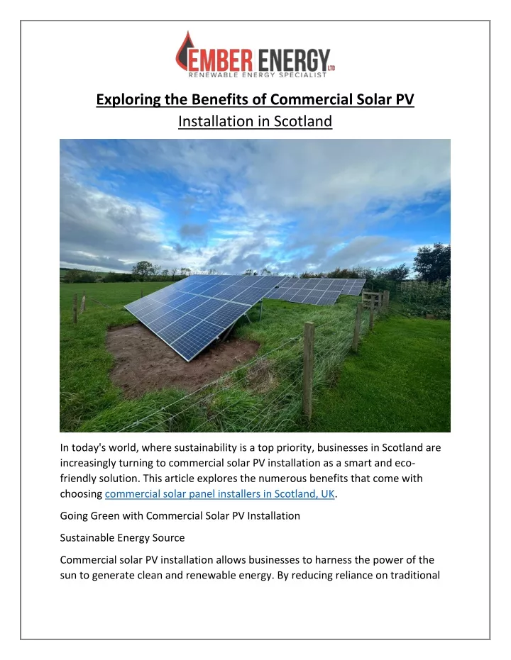 exploring the benefits of commercial solar
