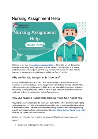 Nursing Assignment Help