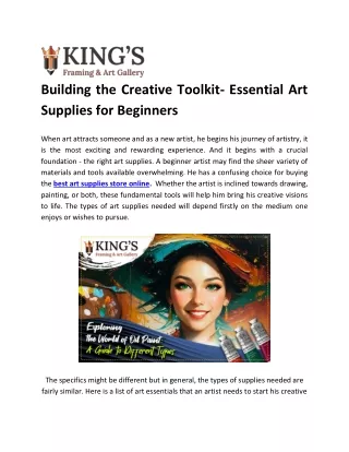 Building the Creative Toolkit- Essential Art Supplies for Beginners