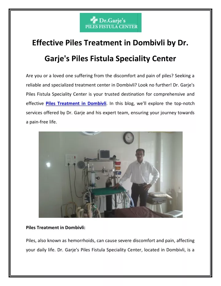 effective piles treatment in dombivli by dr