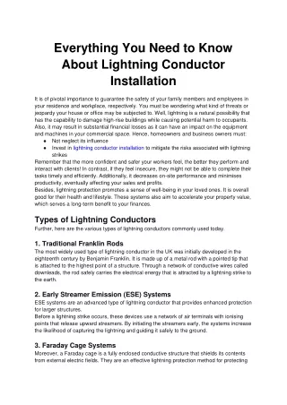 Everything You Need to Know About Lightning Conductor Installation