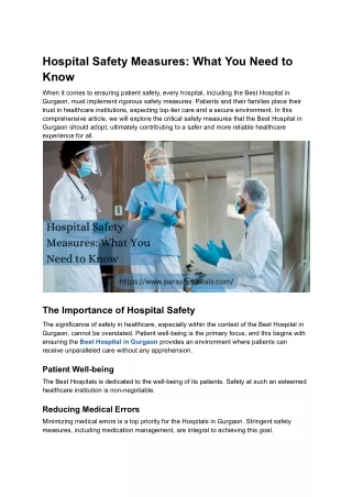 hospital safety measures what you need to know