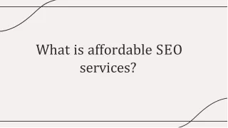 What is affordable SEO services 